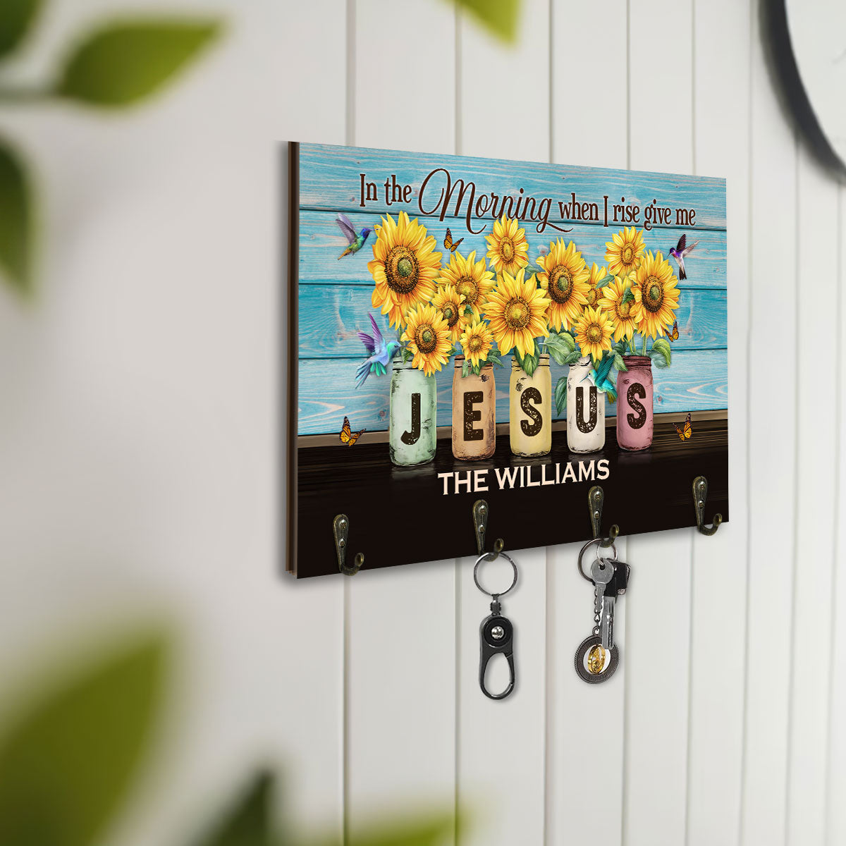 In The Morning When I Raise Give Me Jesus - Personalized Key Holder FCUWKHCSLEH1780TA