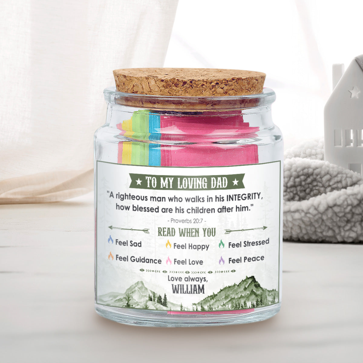 Blessed Dad - Personalized Bible Verse Jar For Dad