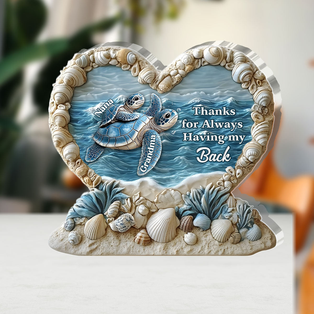 Love Flows Like The Tide - Personalized Custom Shaped Squared Acrylic Plaque