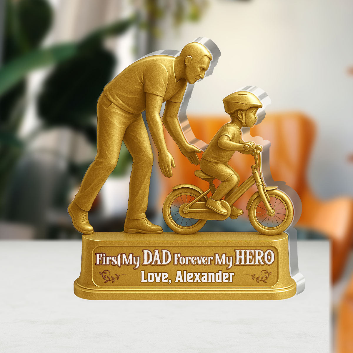 First My Dad Forever My Hero - Personalized Custom Shaped Squared Acrylic Plaque
