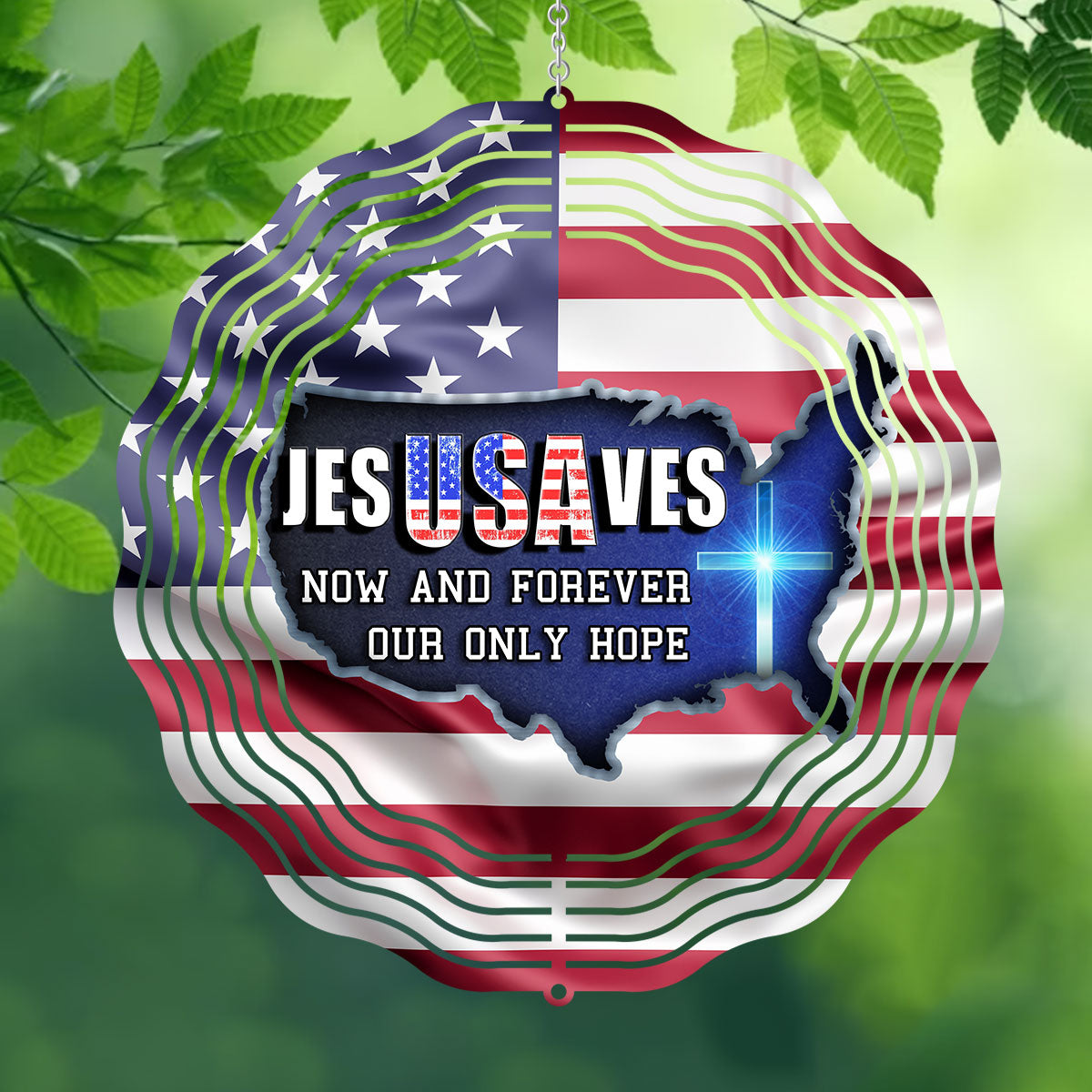 Jesus Saves USA - Wind Spinners