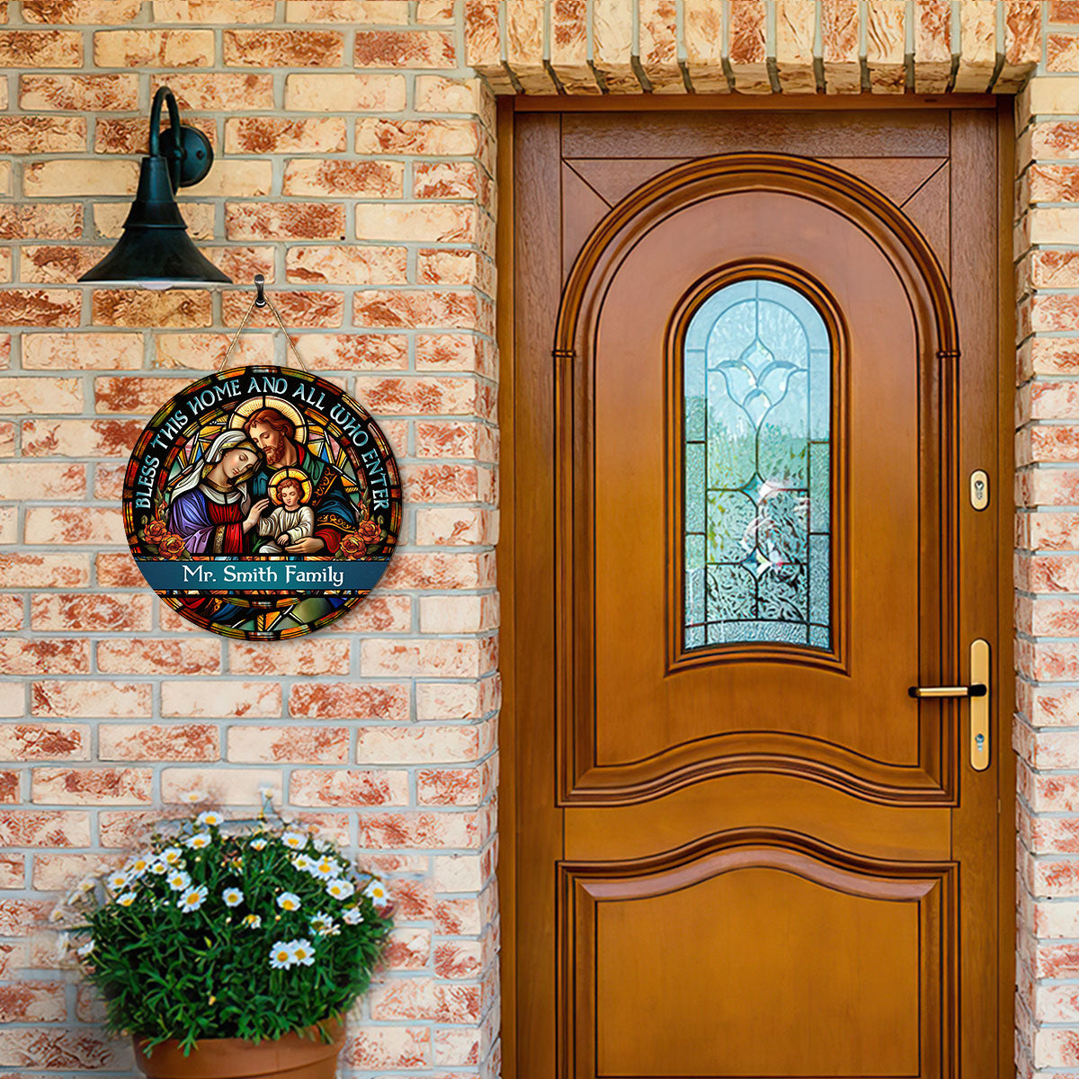 Bless This Home And All Who Enter - Personalized Wooden Sign FCDSM1048