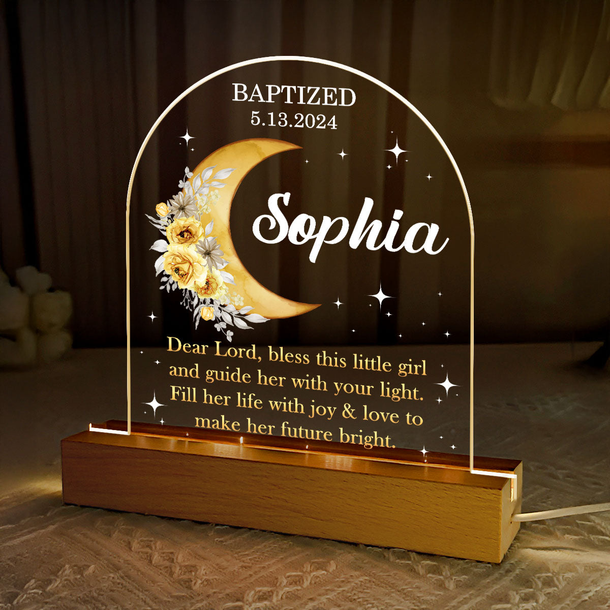 Blessed & Loved Kids - Personalized Acrylic Plaque Night Light