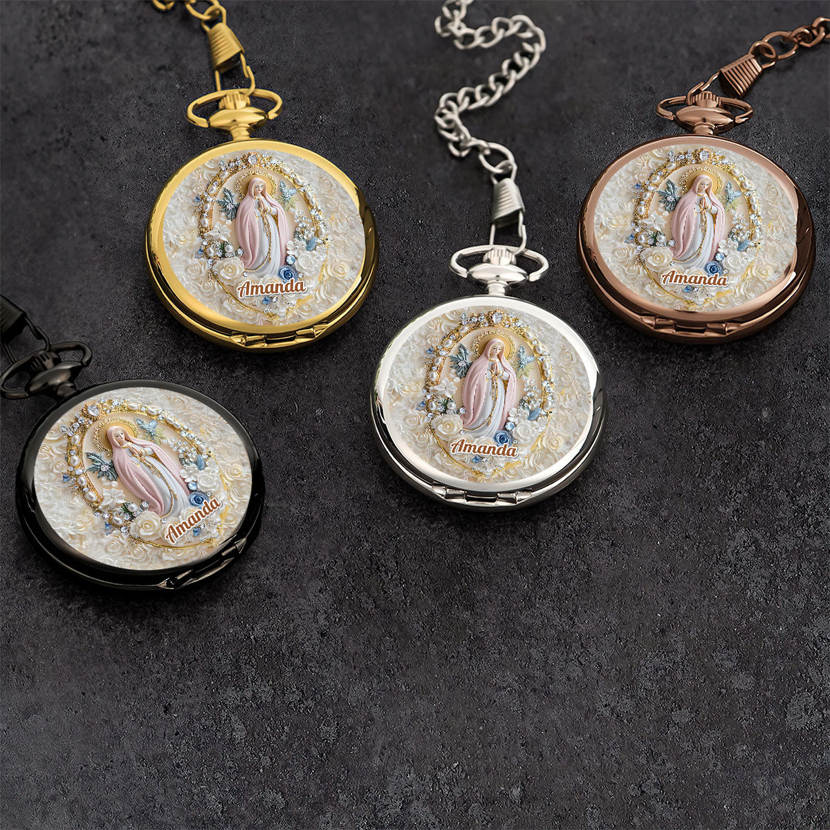 Blessed Mary Prayer Gift - Personalized Pocket Watch