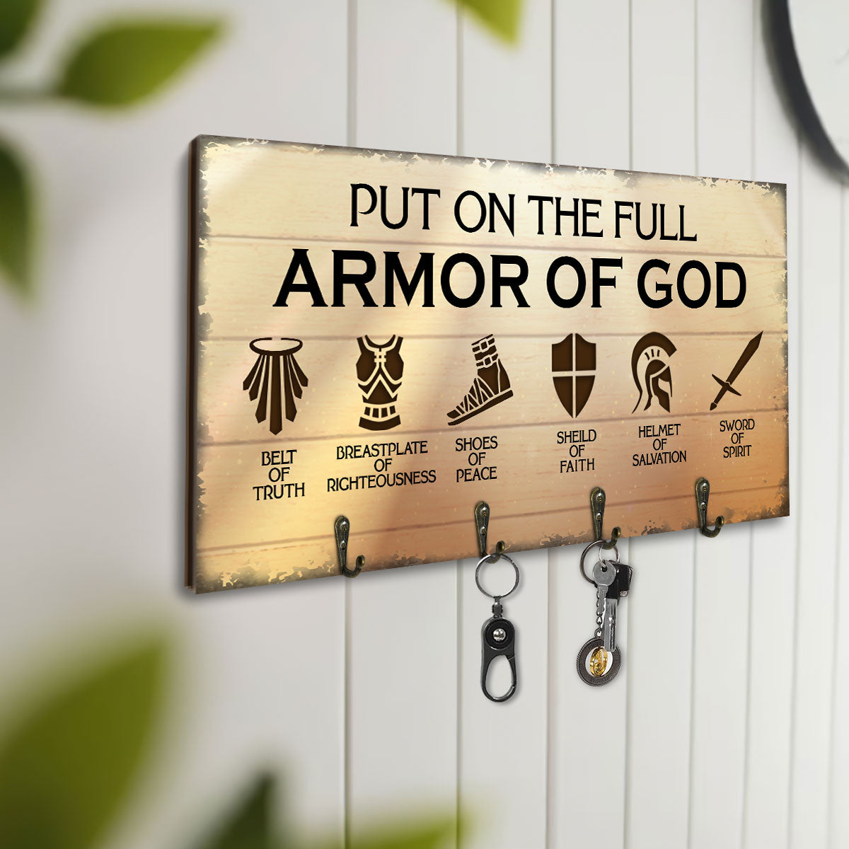 Put On The Full Armor Of God - Key Holder FCUWKHCSLEHA1620TA