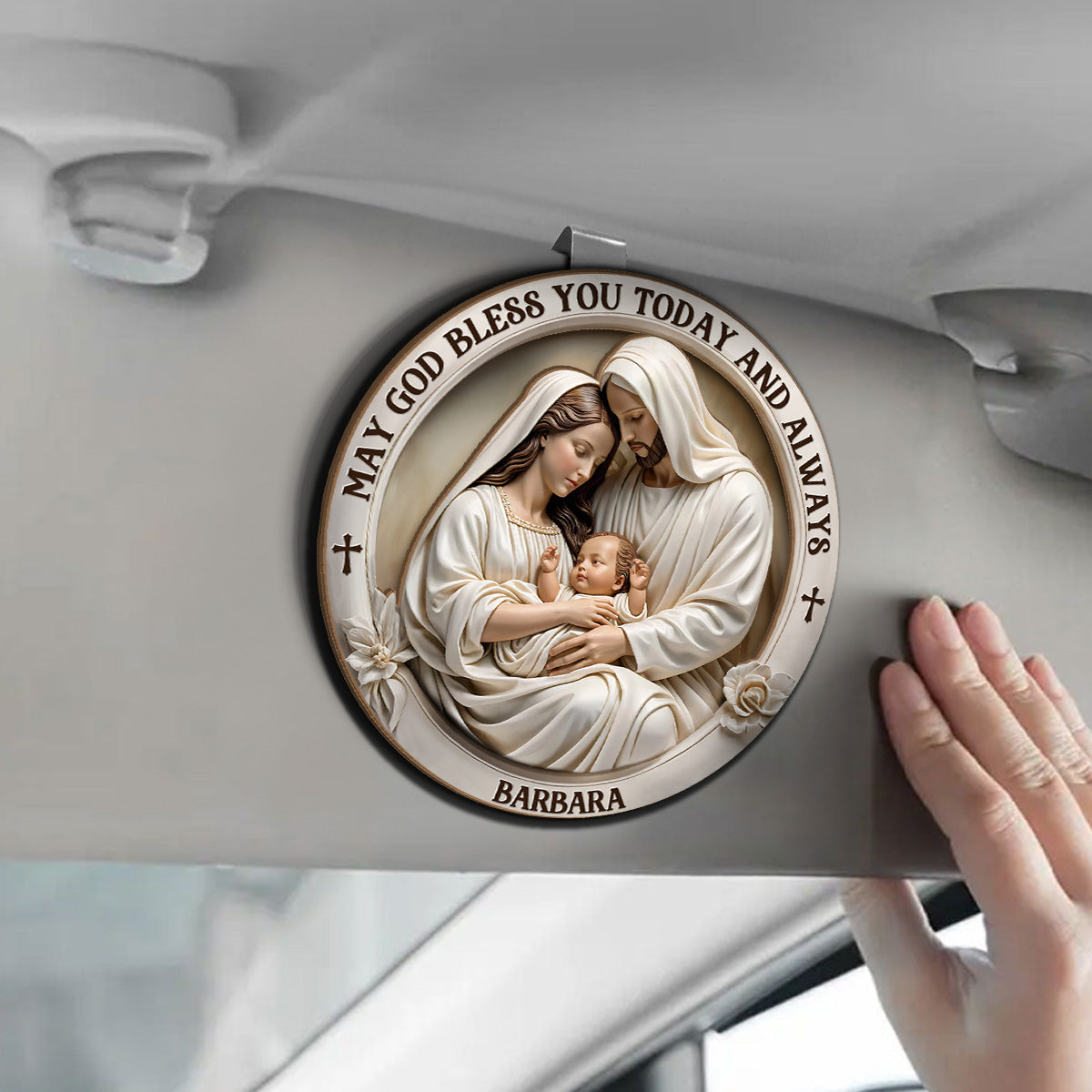 May God Bless You Today And Always - Personalized Car Visor Clip