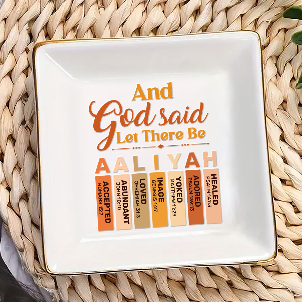 And God Said Let There Be - Personalized Jewelry Dish