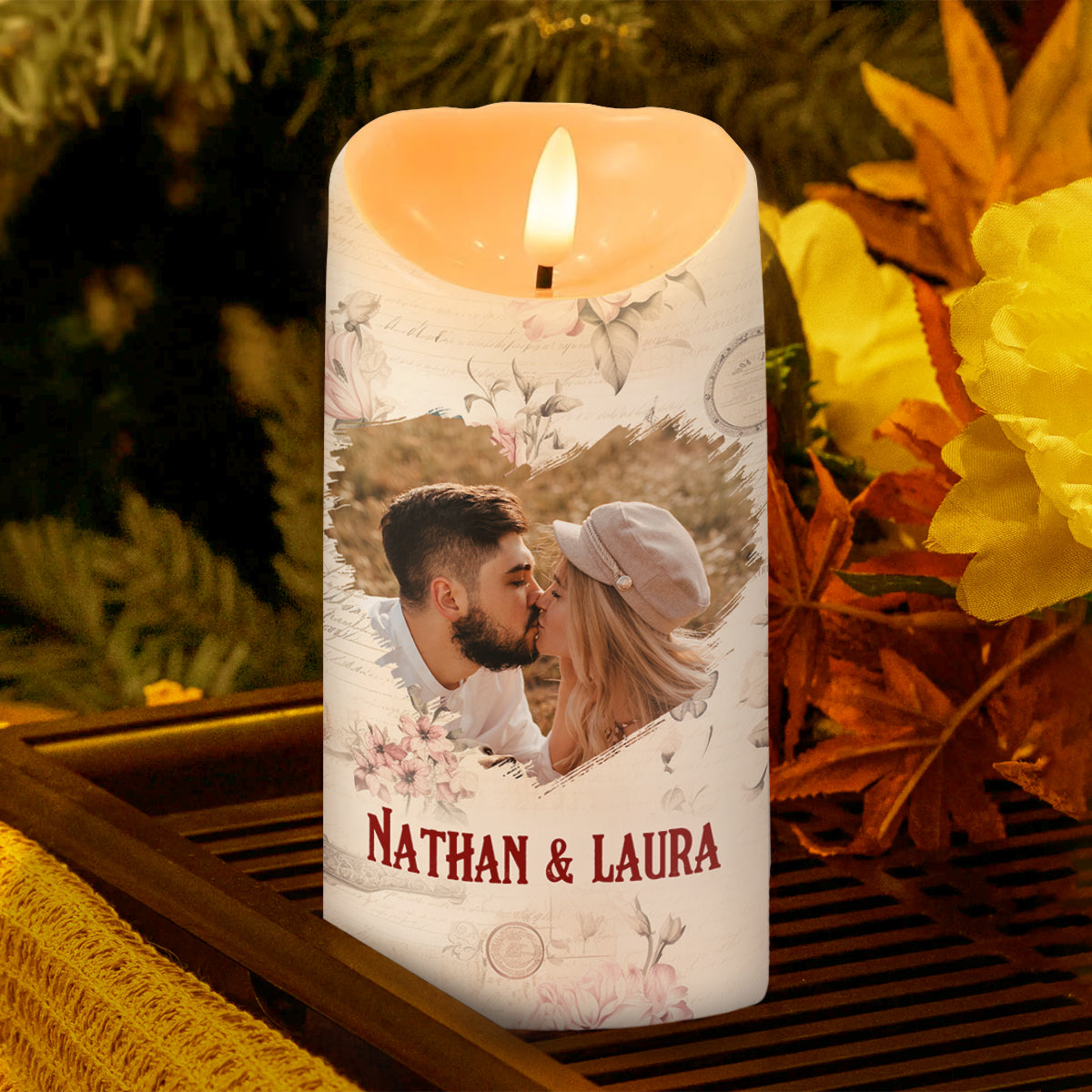 Blessed To Have A God-Written Love Story - Personalized Flameless LED Candle