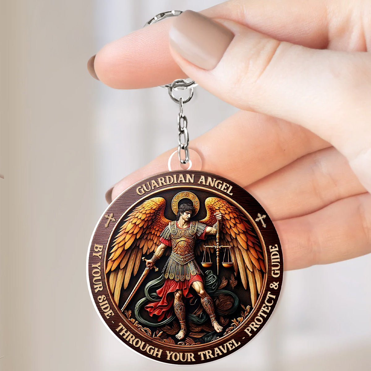 Guardian Angels By Your Side - Personalized Acrylic Keychain