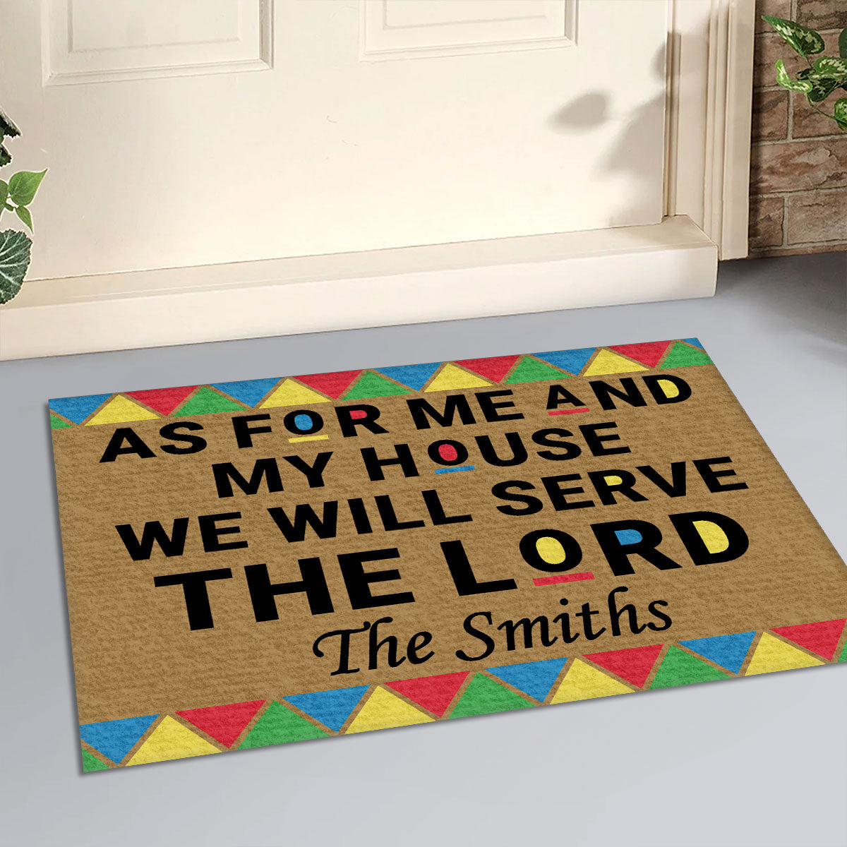 As For Me And My House We Will Serve The Lord - Personalized Doormat