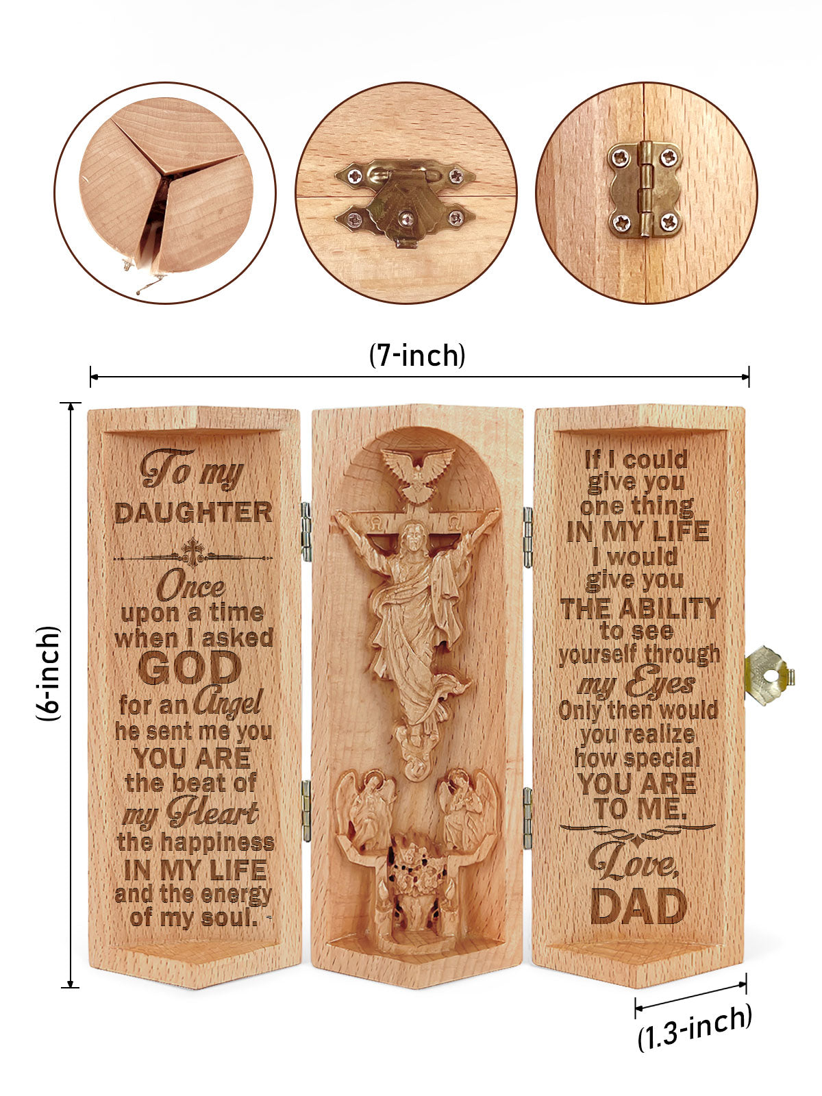 To My Son/daughter - Personalized Openable Wooden Cylinder Sculpture of Jesus Christ CVSM27