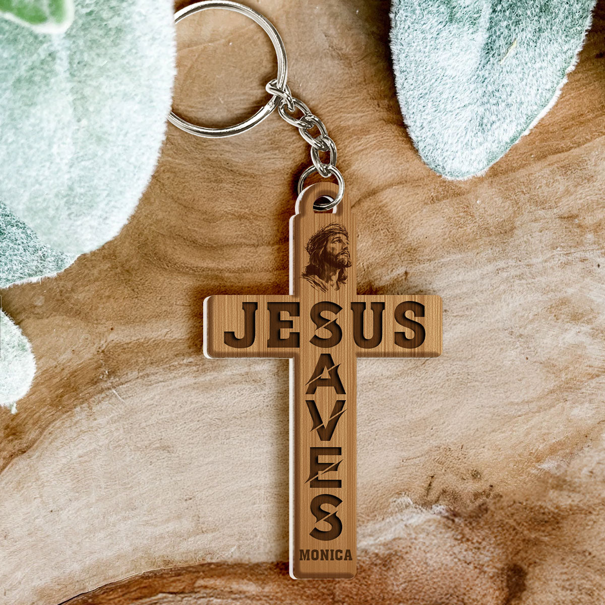 Jesus Saves Cross - Personalized Acrylic Keychain