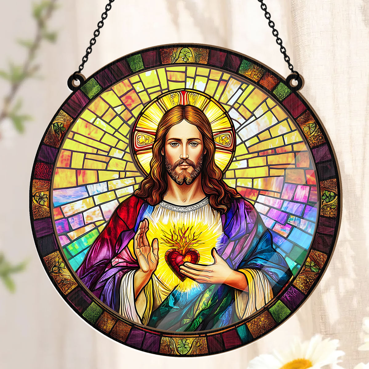 Sacred Heart Of Jesus - Window Hanging Suncatcher