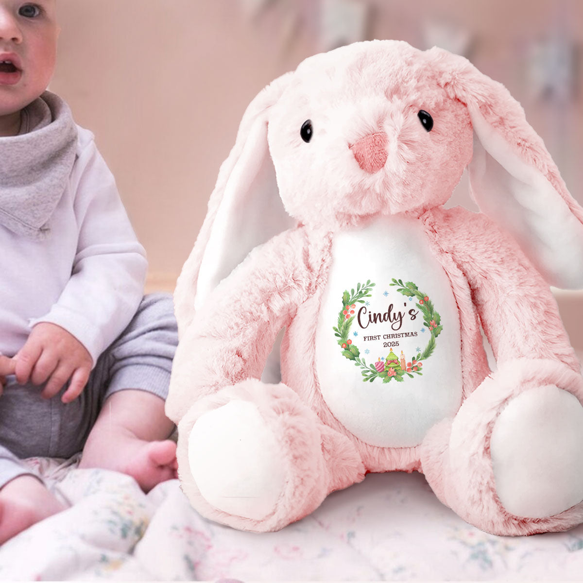 Baby's First Christmas - Personalized Stuffed Bunny