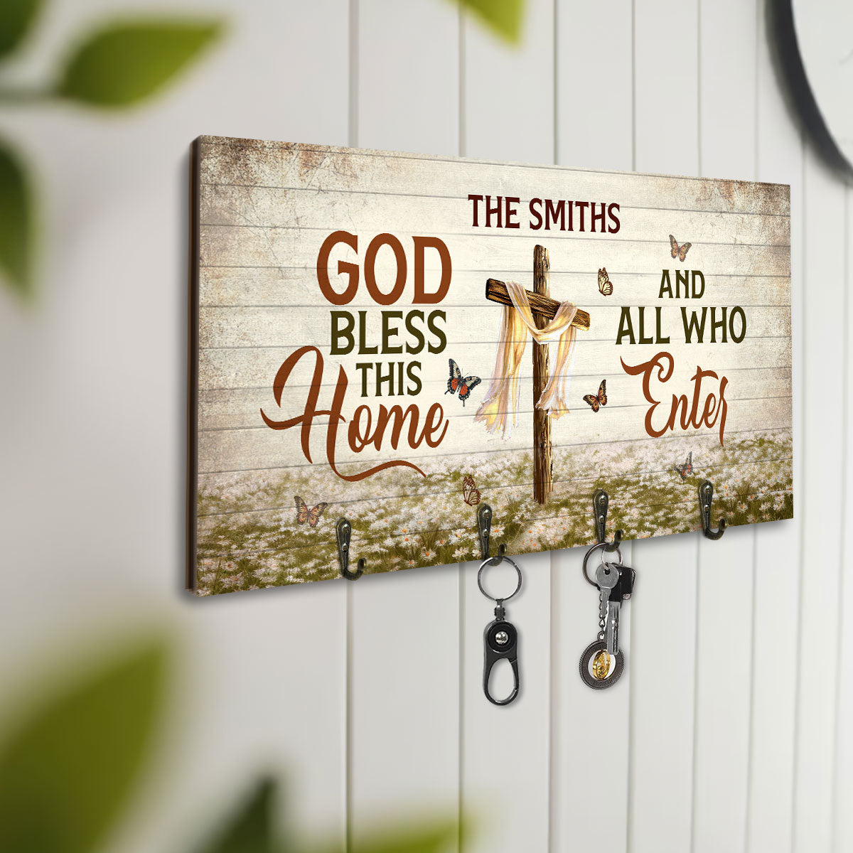 God Bless This Home - Personalized Key Holder FCUWKHCSLEM1750TA