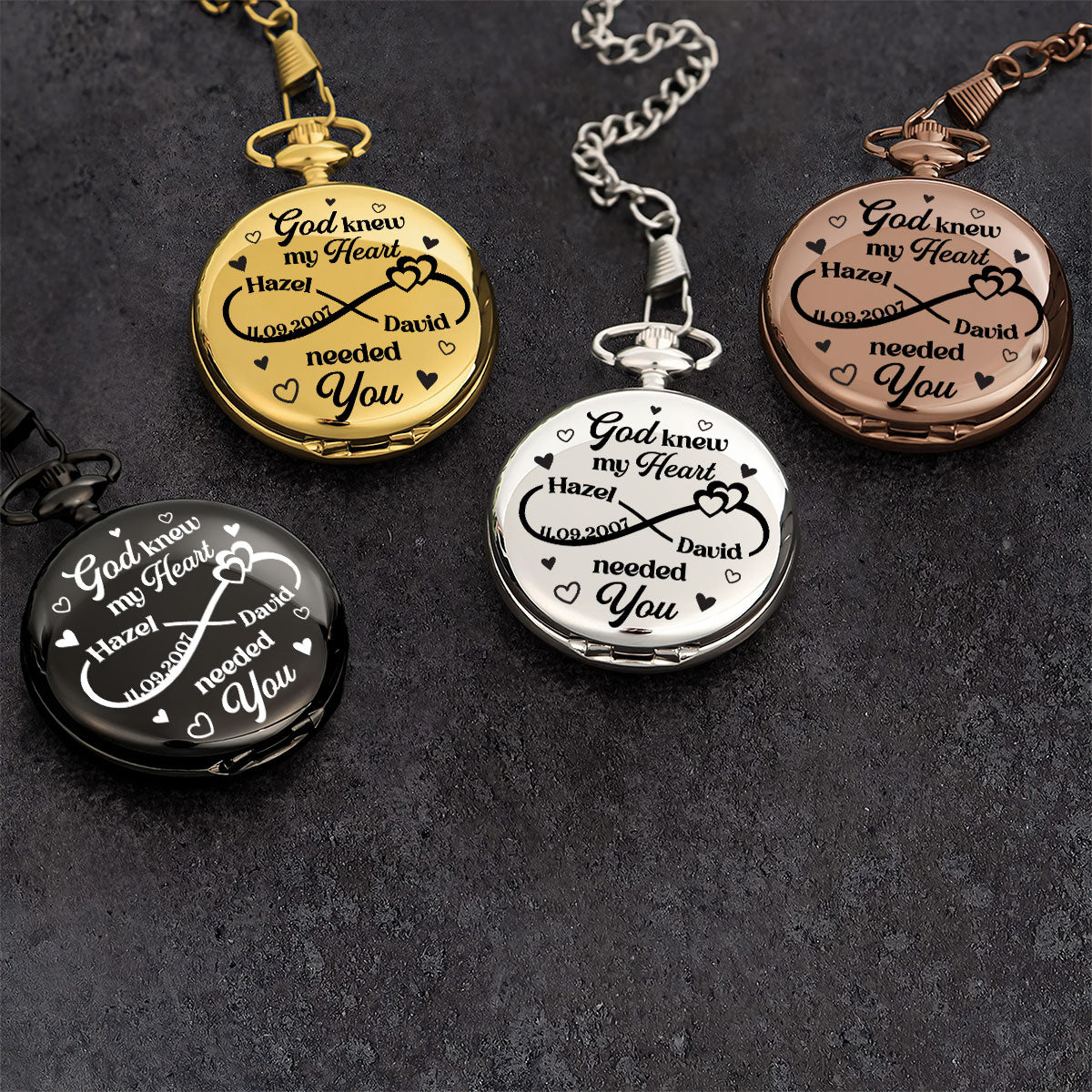 God Knew My Heart Needed You - Personalized Pocket Watch