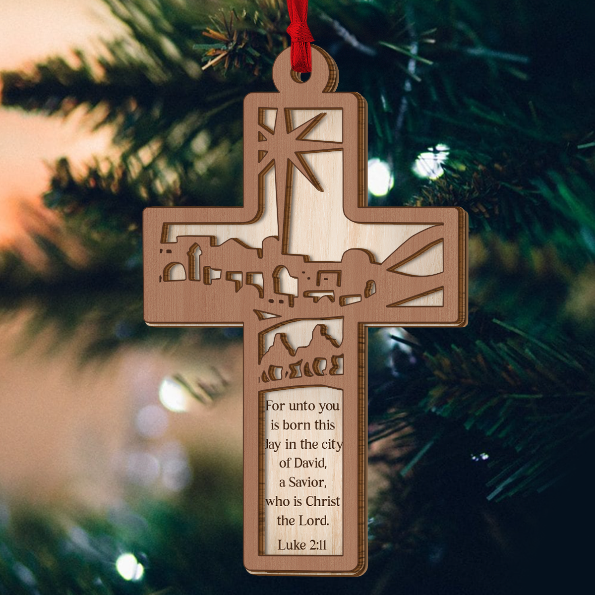 Prophecy Fulfilled - Personalized 2-Layered Wooden Ornament