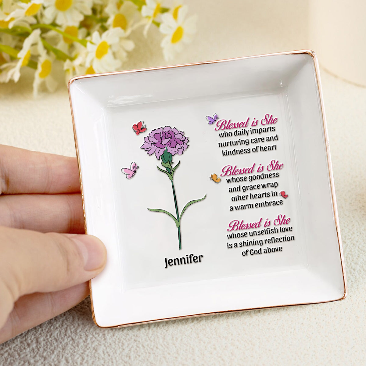 Blessed Is She - Personalized Jewelry Dish
