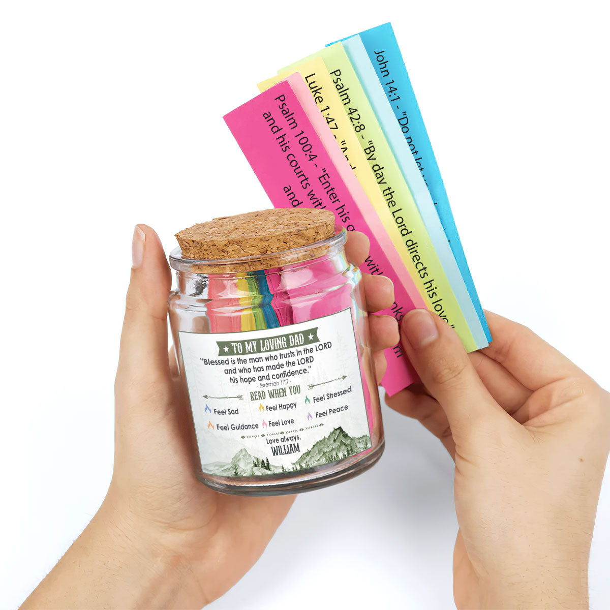 Blessed Dad - Personalized Bible Verse Jar For Dad
