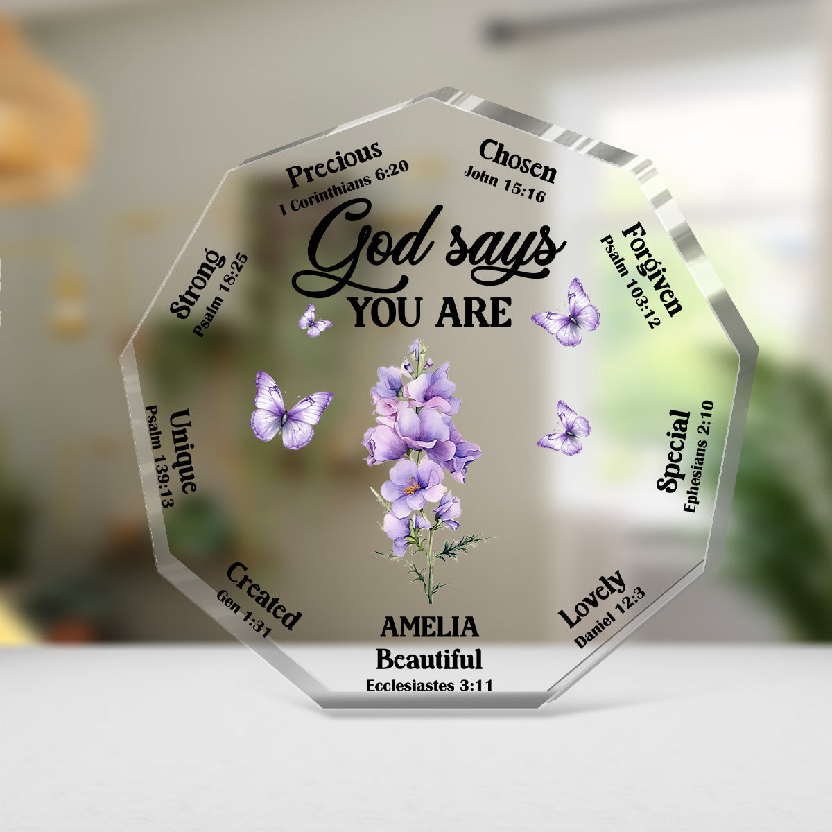 God Says You Are - Personalized Custom Shaped Squared Acrylic Plaque FCAPPLETN2091M