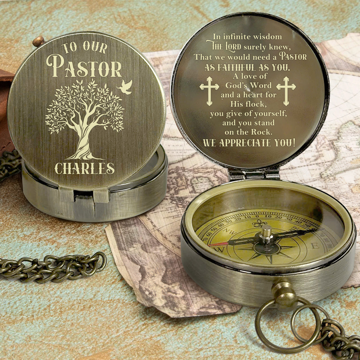A Pastor After God's Own Heart - Personalized Compass