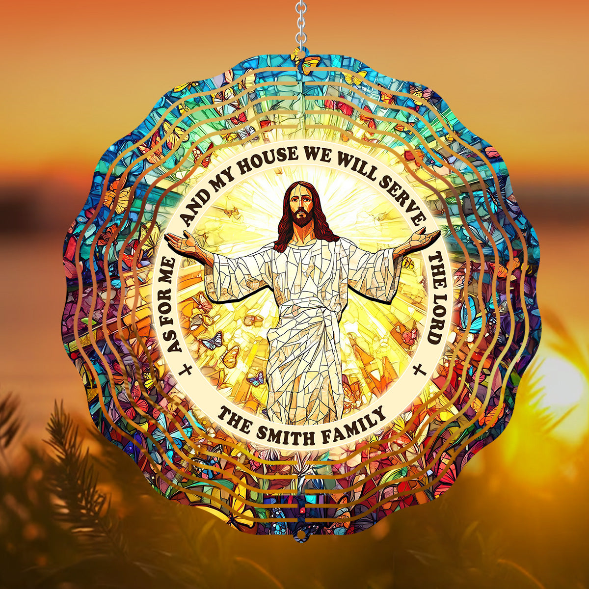 As For Me And My House We Will Serve The Lord - Personalized Wind Spinners