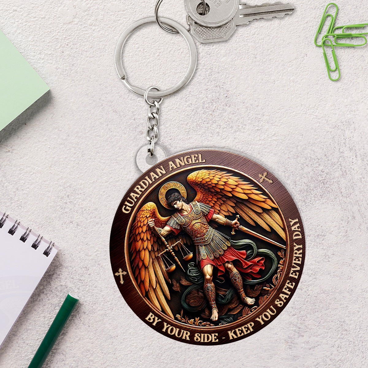 Guardian Angels By Your Side - Personalized Acrylic Keychain