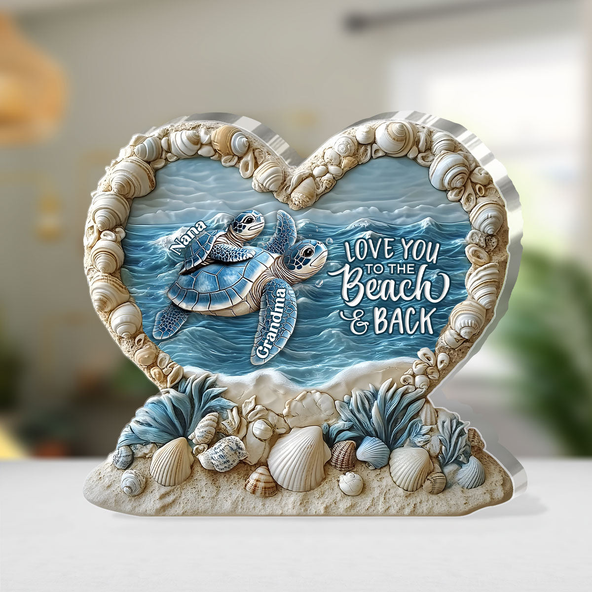 Love Flows Like The Tide - Personalized Custom Shaped Squared Acrylic Plaque