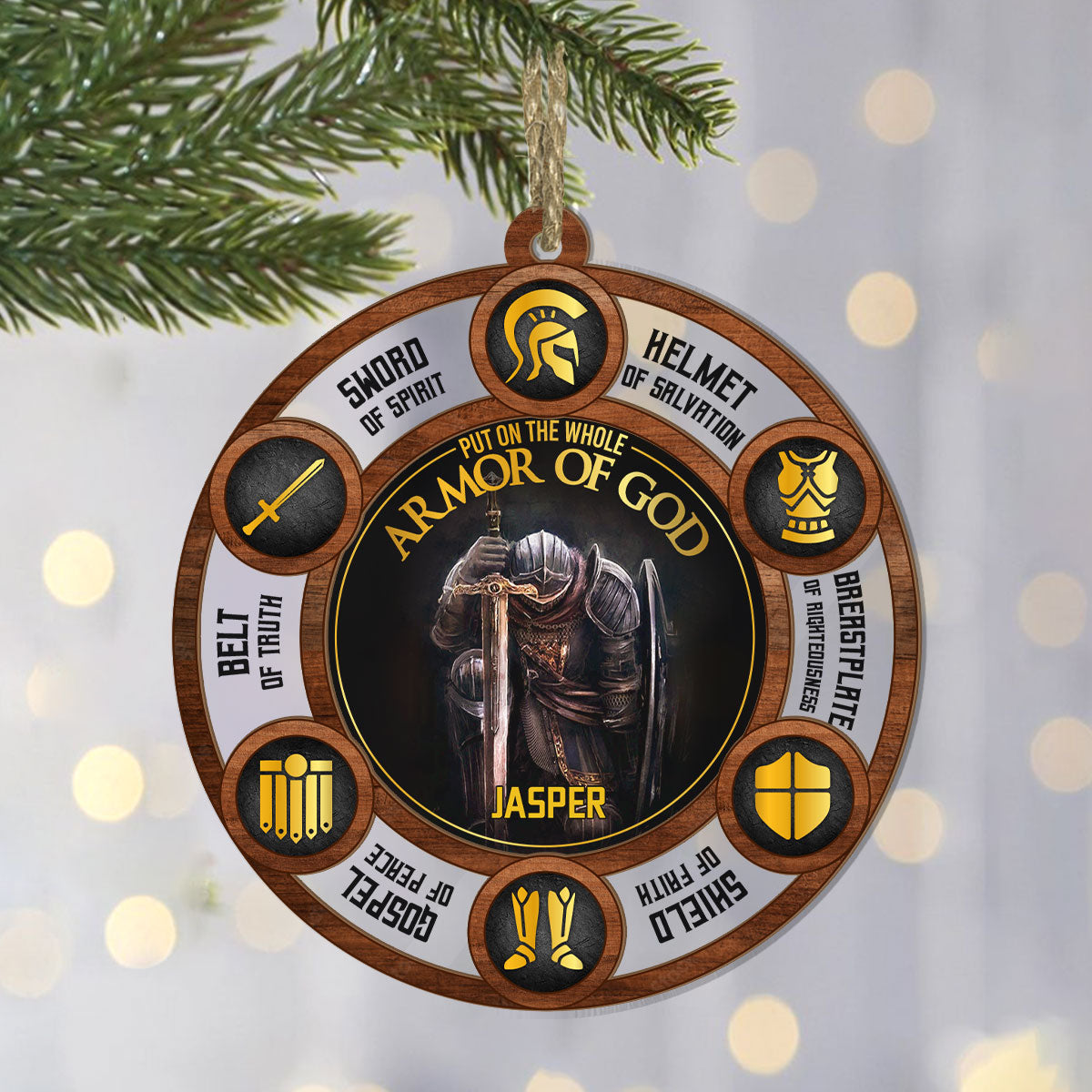 Armor of God - Personalized Wood & Acrylic Ornament FCWAOLEH1599M