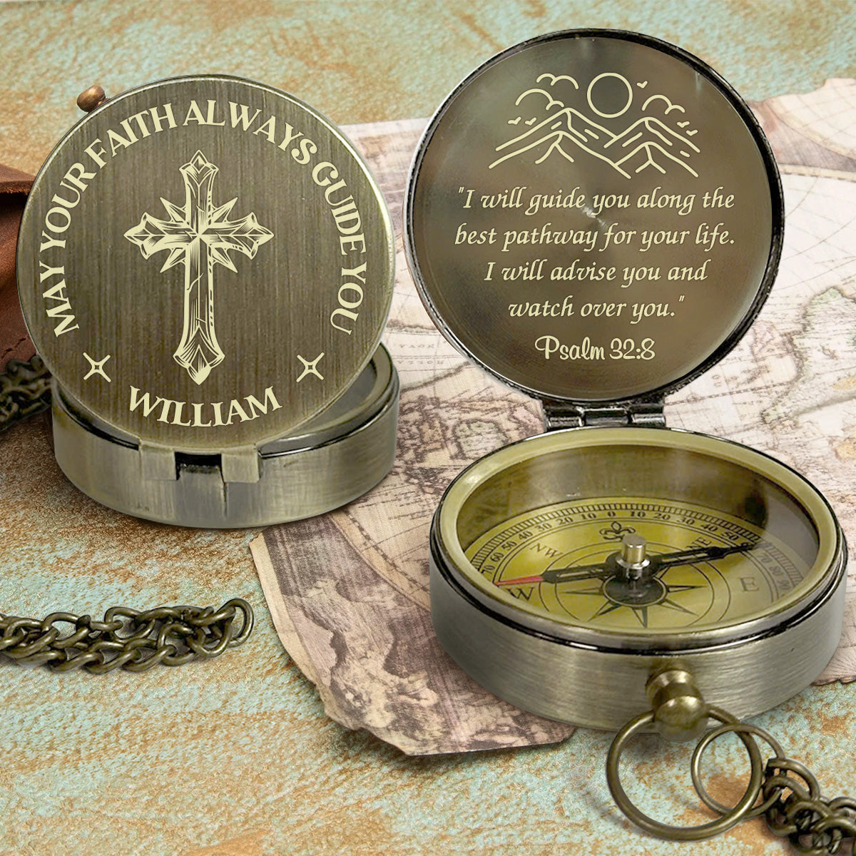 Let Your Faith And This Compass Guide You - Personalized Compass