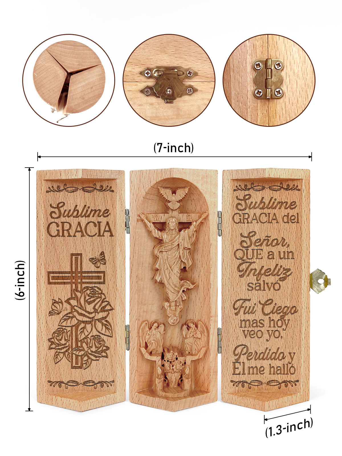 Sublime Gracia - Openable Wooden Cylinder Sculpture of Jesus Christ