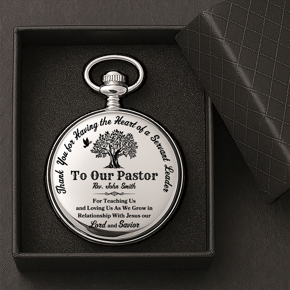With Jesus Pastor - Personalized Pocket Watch