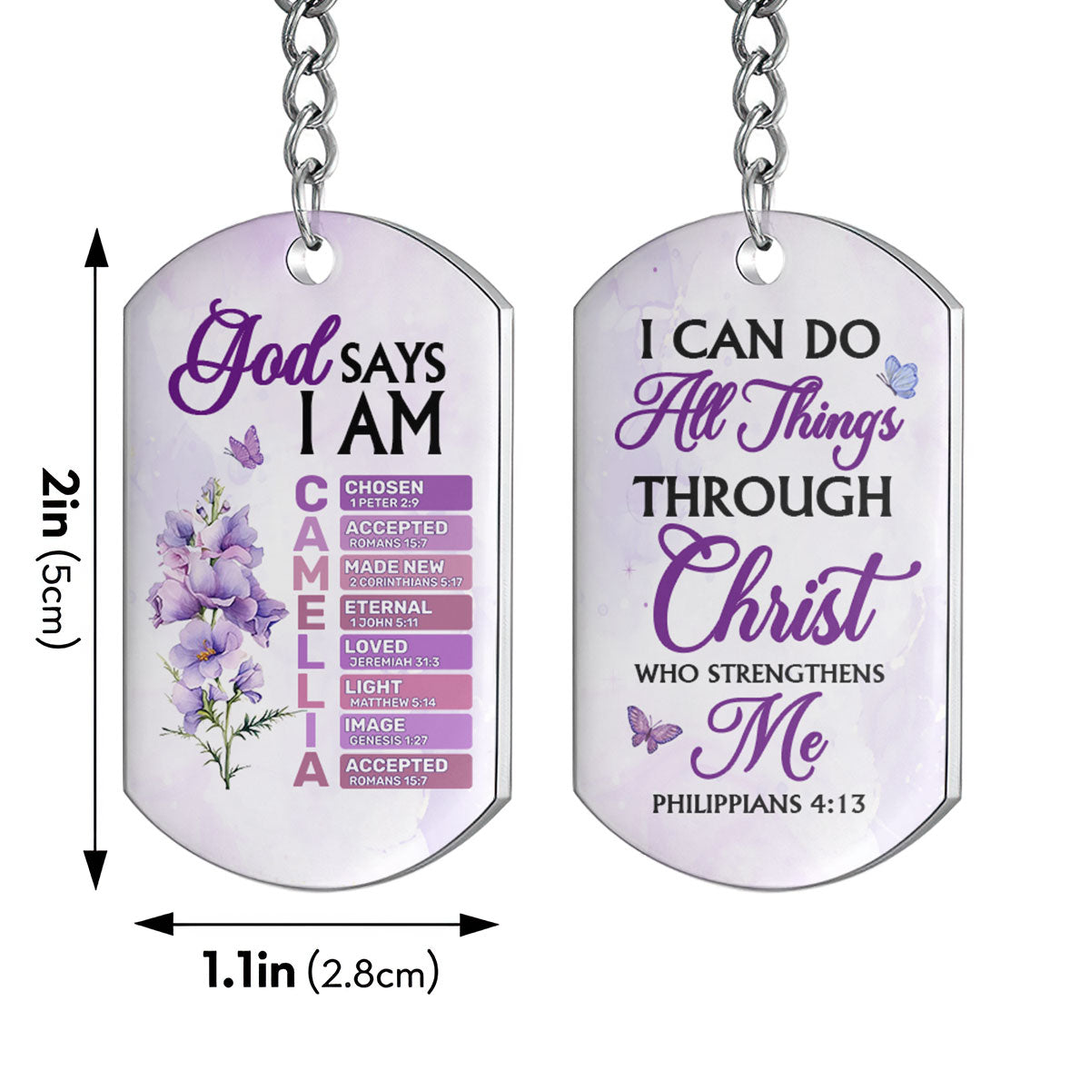 I Can Do All Things Through Christ - Personalized Stainless Steel Keychain