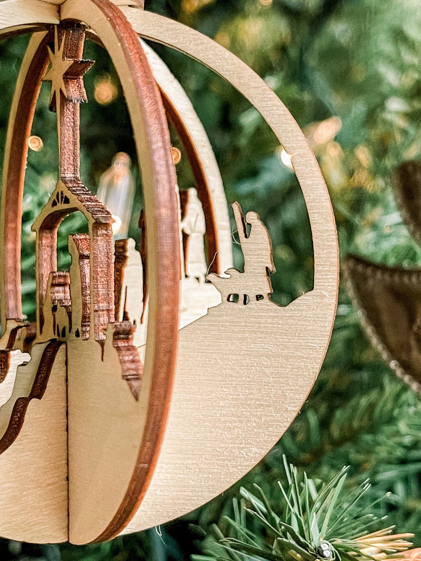 Assemble Nativity Scene Wood Ornament