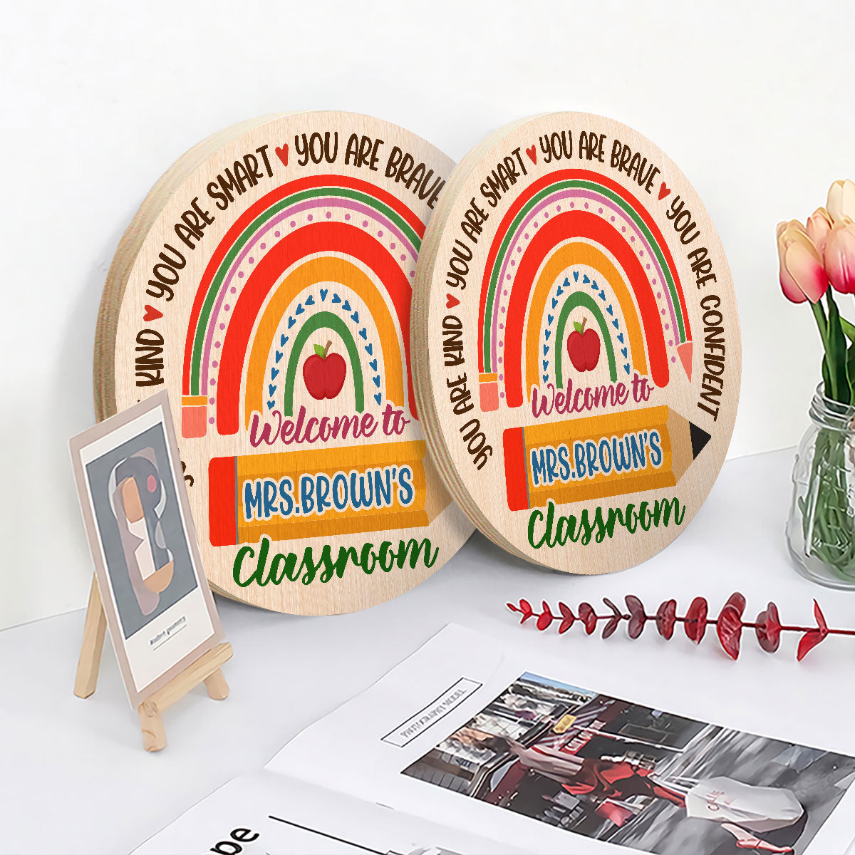 You Are Kind, Smart, Brave And Confident - Personalized Wooden Sign FCDSH885