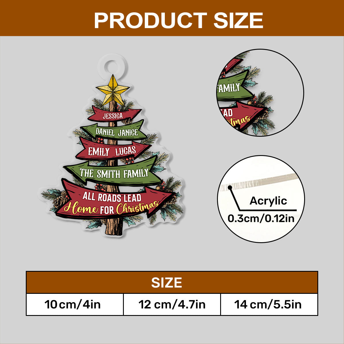 All Roads Lead Home For Christmas - Personalized 1-Side Acrylic Ornament
