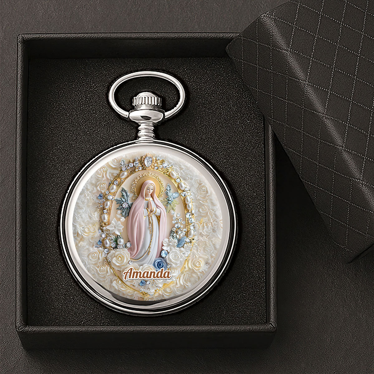 Blessed Mary Prayer Gift - Personalized Pocket Watch