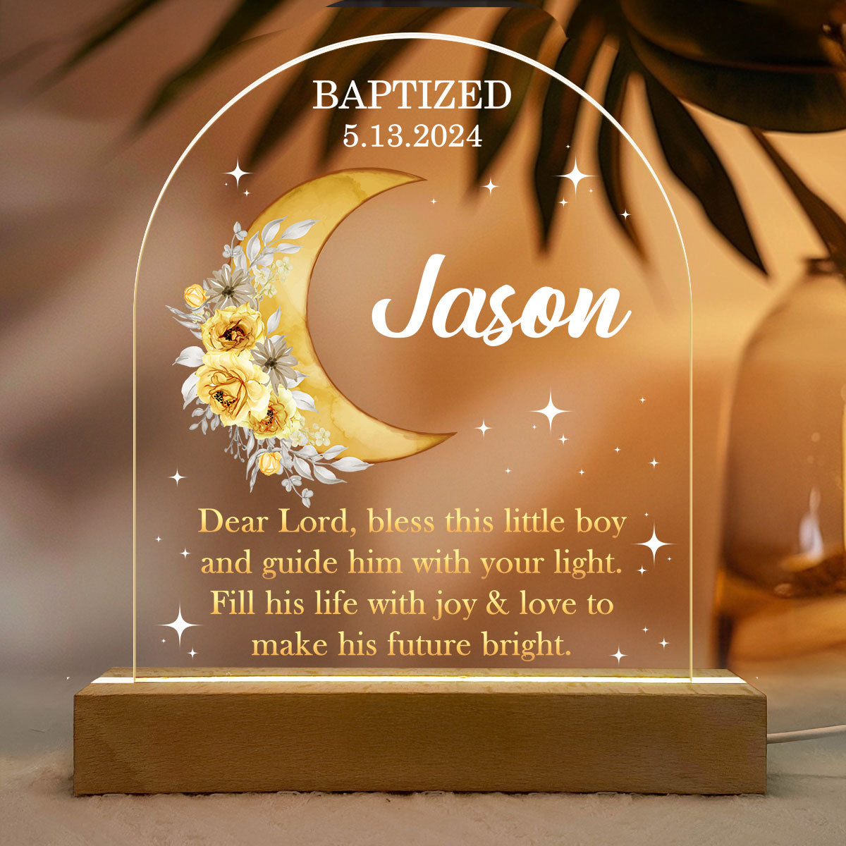Blessed & Loved Kids - Personalized Acrylic Plaque Night Light