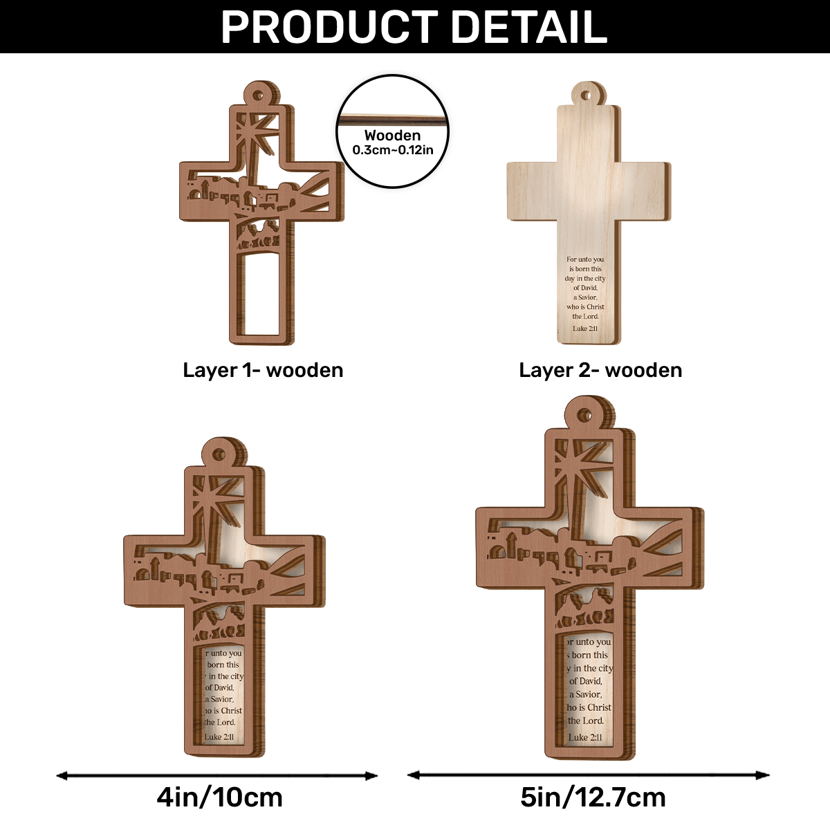 Prophecy Fulfilled - Personalized 2-Layered Wooden Ornament
