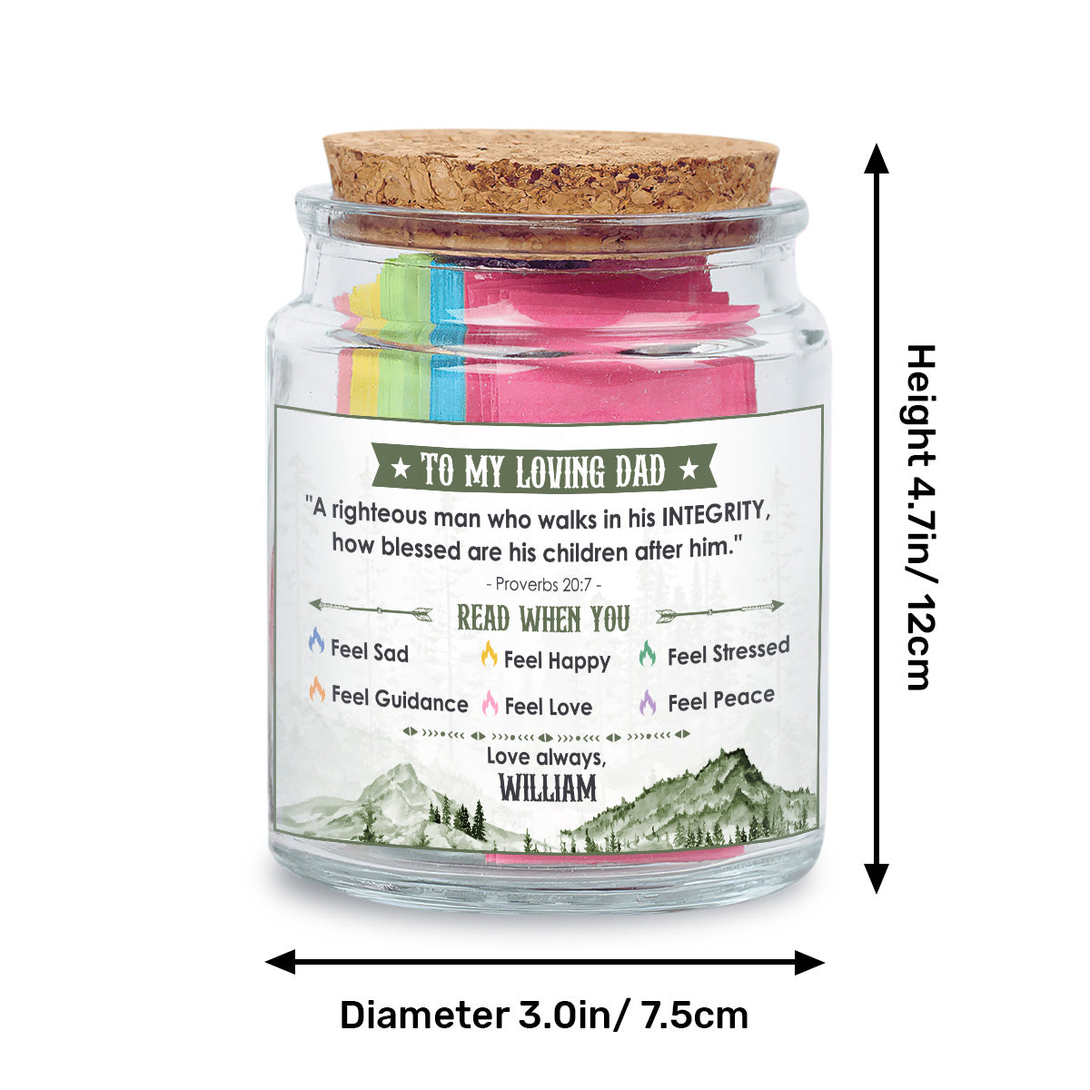 Blessed Dad - Personalized Bible Verse Jar For Dad