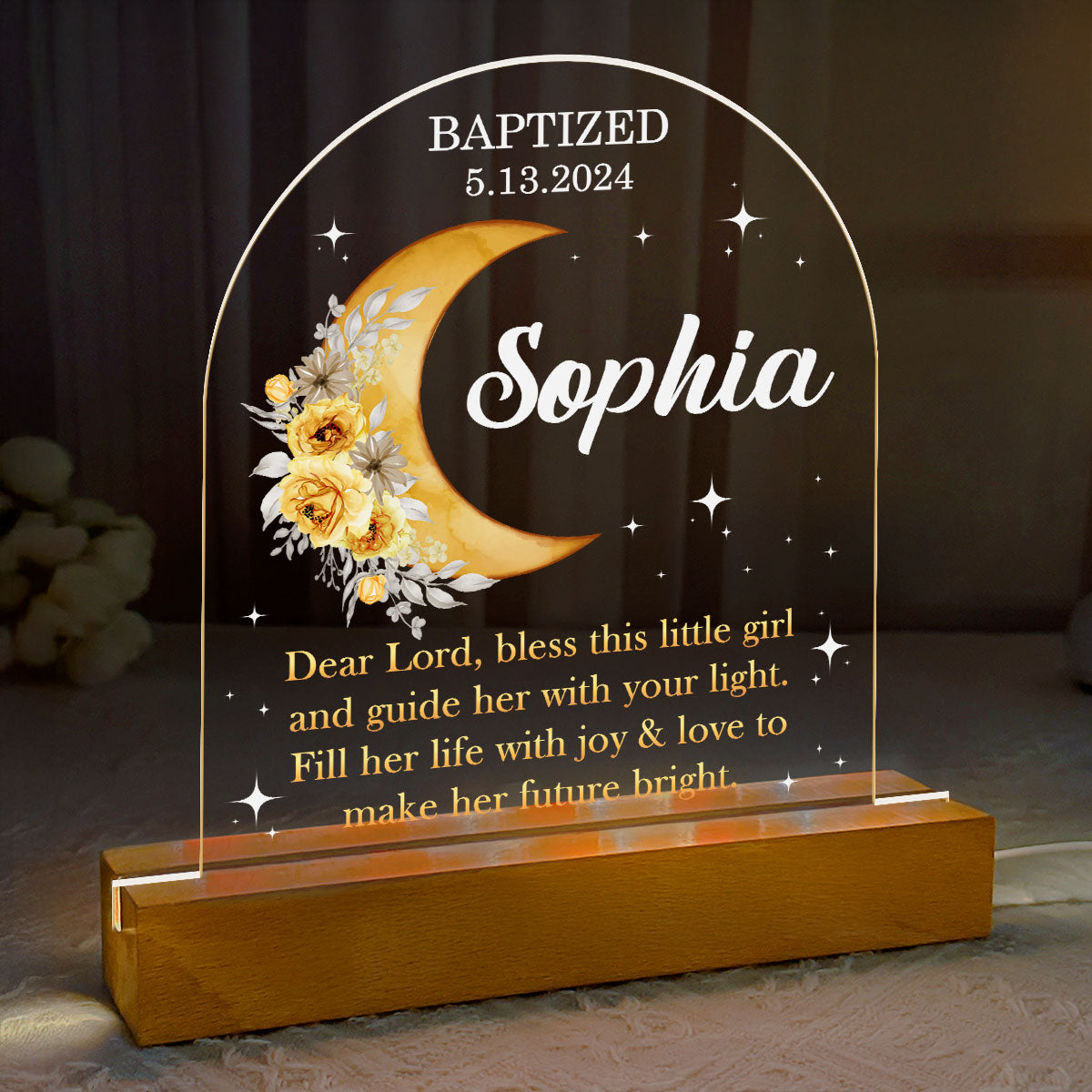 Blessed & Loved Kids - Personalized Acrylic Plaque Night Light