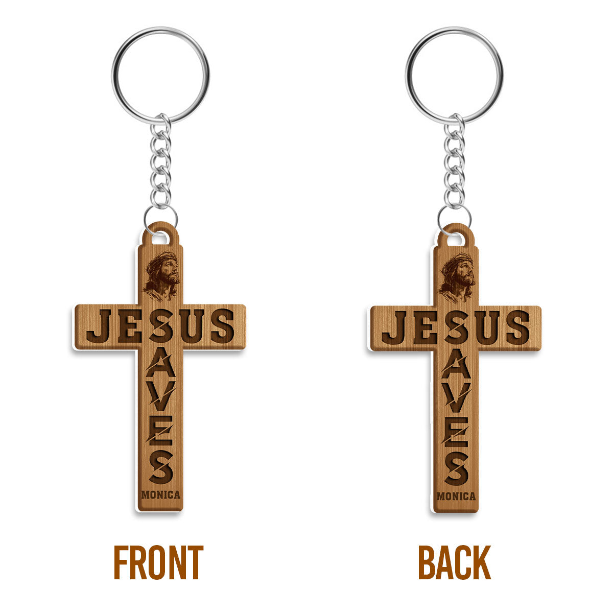 Jesus Saves Cross - Personalized Acrylic Keychain