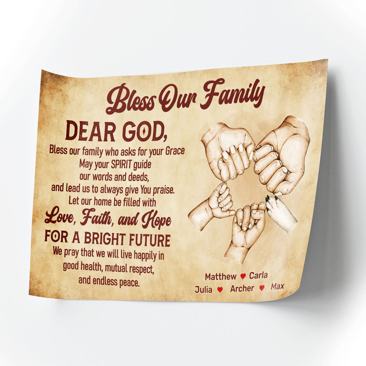 Bless Our Family - Personalized Poster FCPTH891