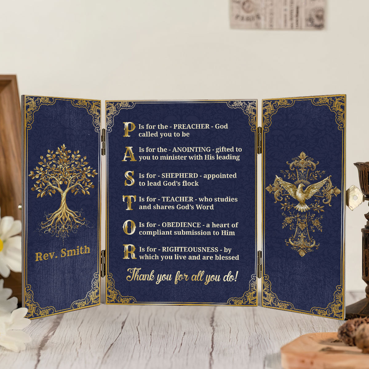 Guided By Anointing - Personalized Wooden Diptych