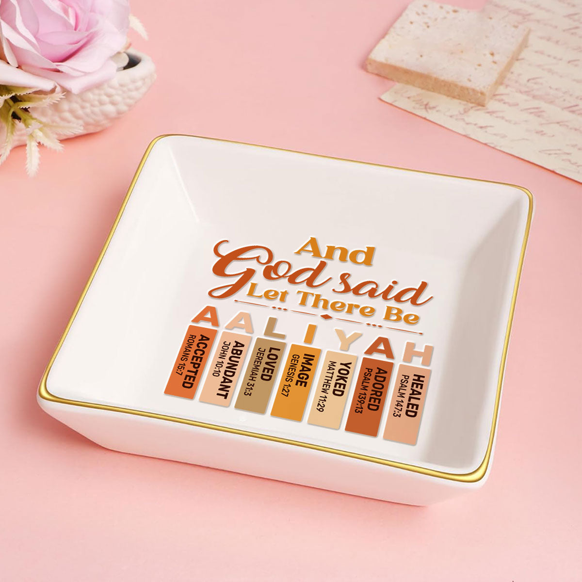 And God Said Let There Be - Personalized Jewelry Dish