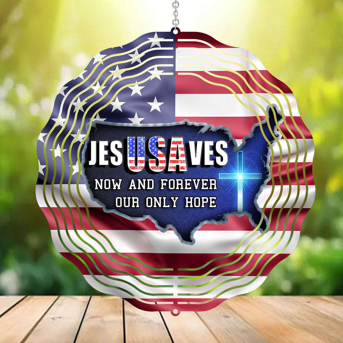 Jesus Saves USA - Wind Spinners