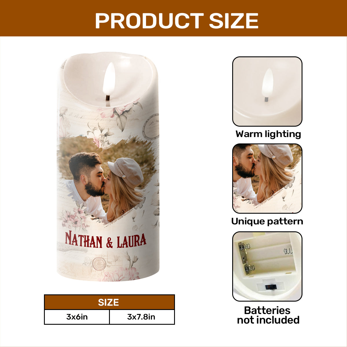 Blessed To Have A God-Written Love Story - Personalized Flameless LED Candle