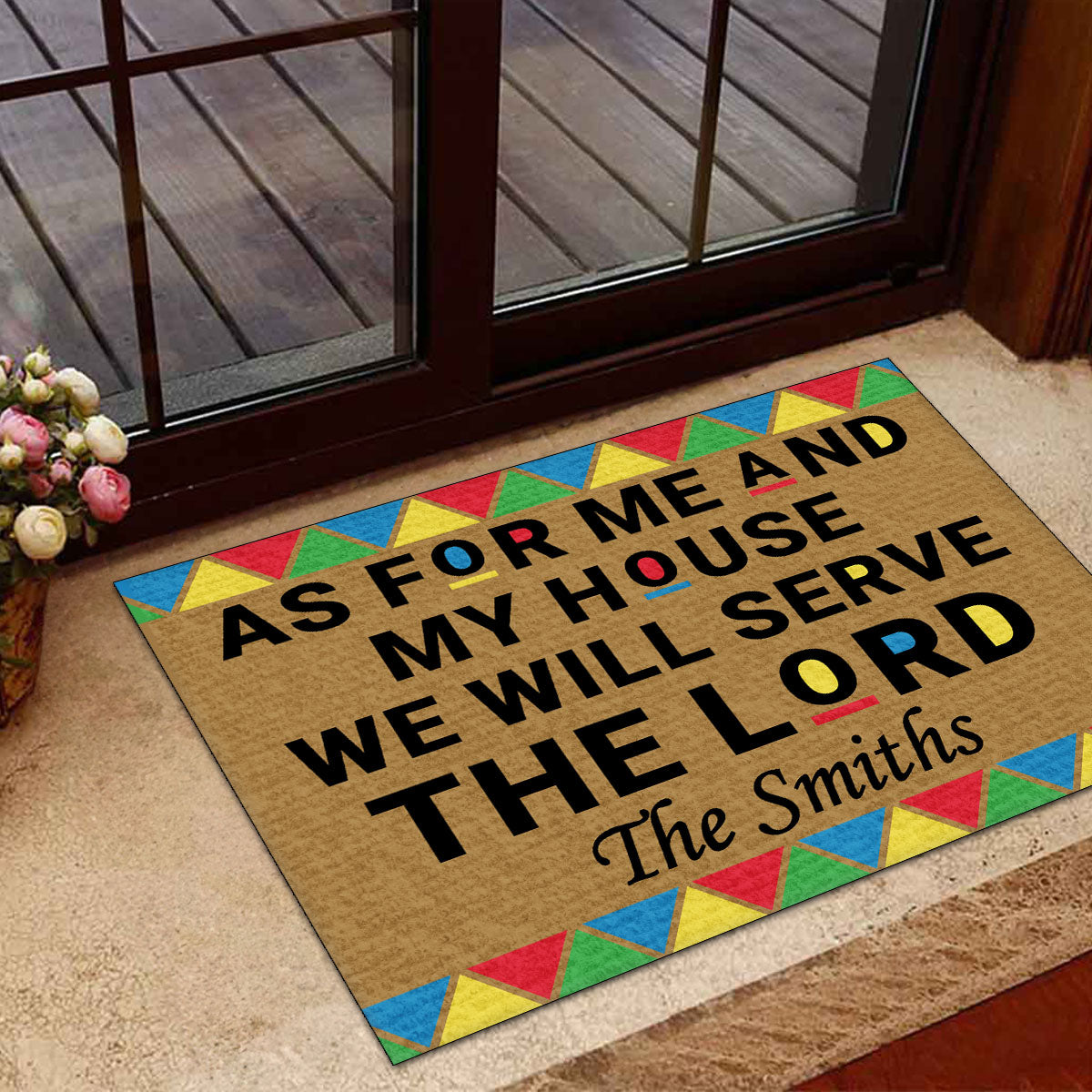 As For Me And My House We Will Serve The Lord - Personalized Doormat