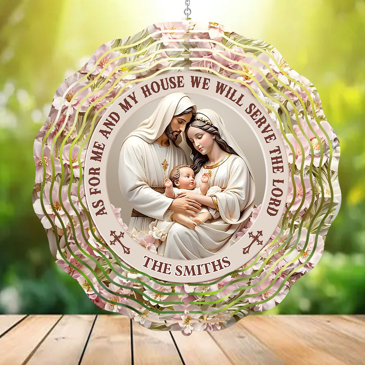 As For Me And My House We Will Serve The Lord - Personalized Wind Spinners