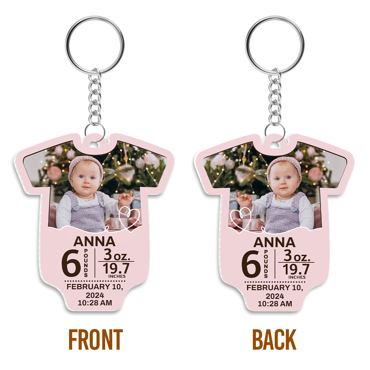 Cute Baby Bodysuit - Personalized Acrylic Keychain